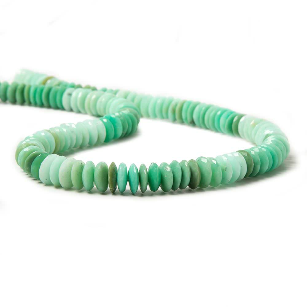 8-8.5mm Chrysoprase German Faceted Rondelle Beads 15 inch 135 pieces - Beadsofcambay.com
