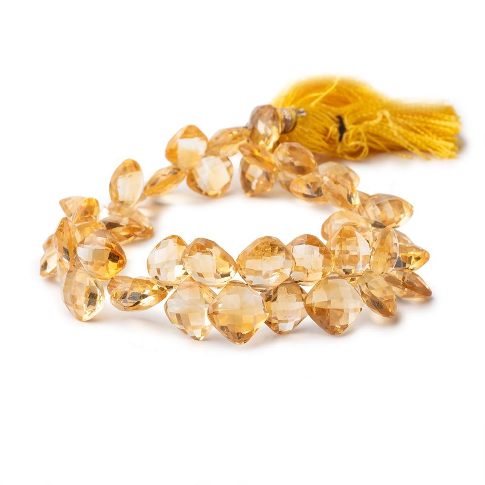 8-8.5mm Citrine Corner Drilled Faceted Pillow 8 inches 48 pieces - Beadsofcambay.com