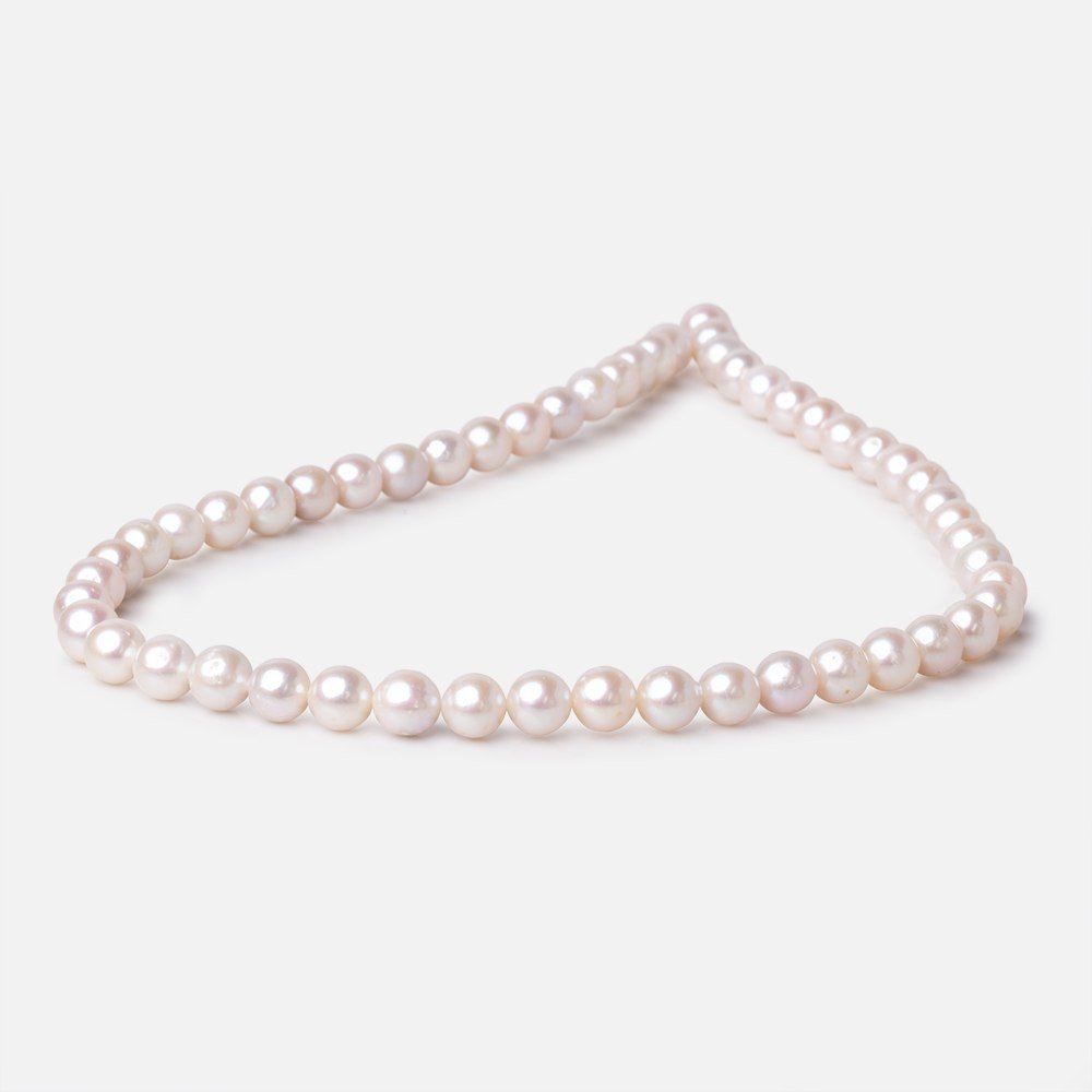 8-8.5mm Cream Off Round Freshwater Pearls 15.5 inch 50 Beads - Beadsofcambay.com