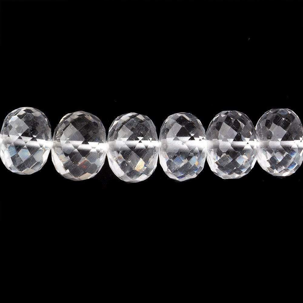8-8.5mm Crystal Quartz Faceted Rondelle Beads 16 inch 65 pieces