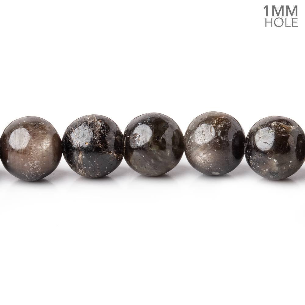 8-8.5mm Golden Sheen Chocolate Sapphire Plain Rounds 16 inch 51 beads 1mm ID - Beadsofcambay.com