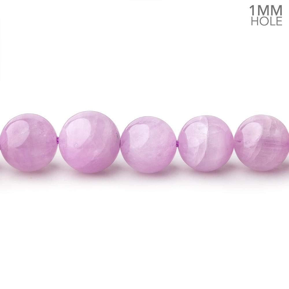 8-8.5mm Kunzite Plain Round Beads 16 inch 46 pieces 1mm hole AA - Beadsofcambay.com