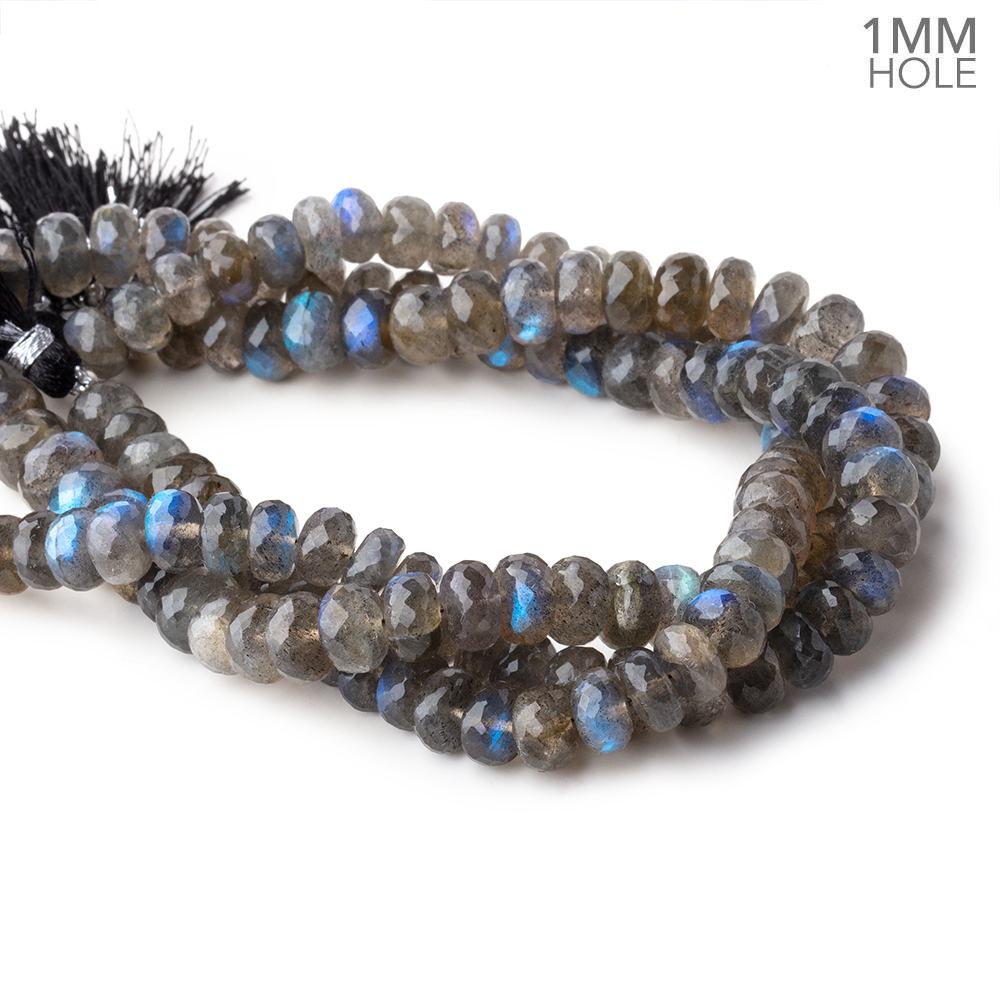 8-8.5mm Labradorite faceted rondelle beads 9 inch 43 pieces AAA 1mm Hole - Beadsofcambay.com