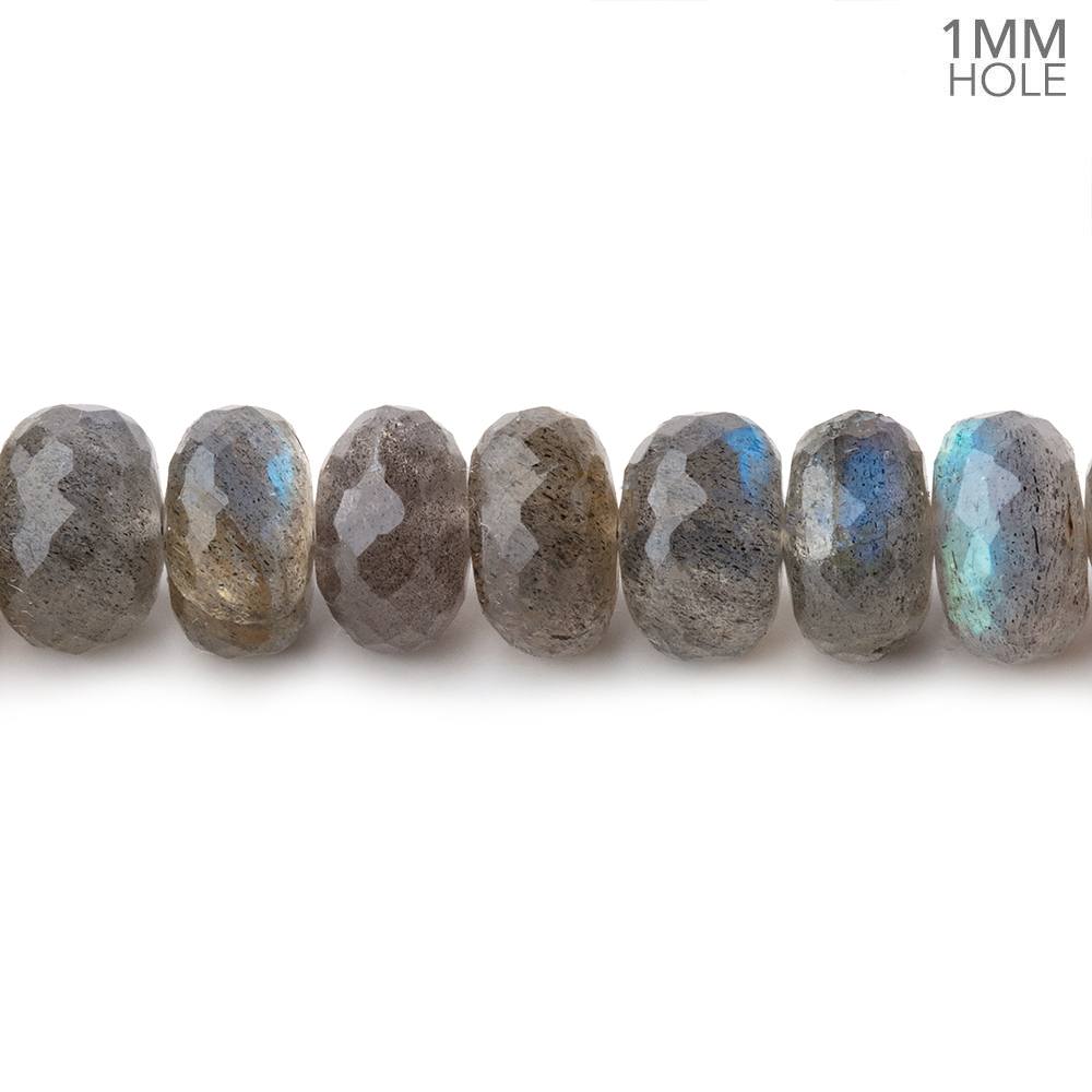 8-8.5mm Labradorite faceted rondelle beads 9 inch 43 pieces AAA 1mm Hole - Beadsofcambay.com
