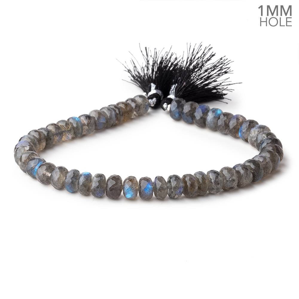 8-8.5mm Labradorite faceted rondelle beads 9 inch 43 pieces AAA 1mm Hole - Beadsofcambay.com