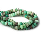 8-8.5mm Matte Chrysoprase & Matrix plain rondelles 7.5 inch 36 beads A - Beadsofcambay.com