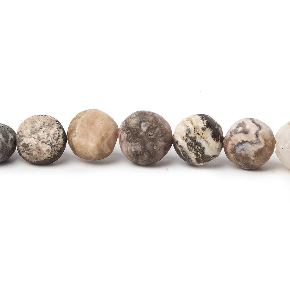 8-8.5mm Matte Rhodochrosite plain coin beads 7.5 inch 24 pieces - Beadsofcambay.com