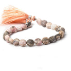 8-8.5mm Matte Rhodochrosite plain coin beads 7.5 inch 24 pieces - Beadsofcambay.com