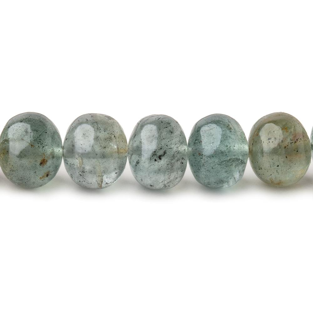 8-8.5mm Moss Aquamarine Plain Rondelle Beads 16 inch 62 pieces - Beadsofcambay.com