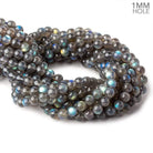 8-8.5mm Multi Color flash Labradorite plain rounds 15 inch 50 beads AA - Beadsofcambay.com