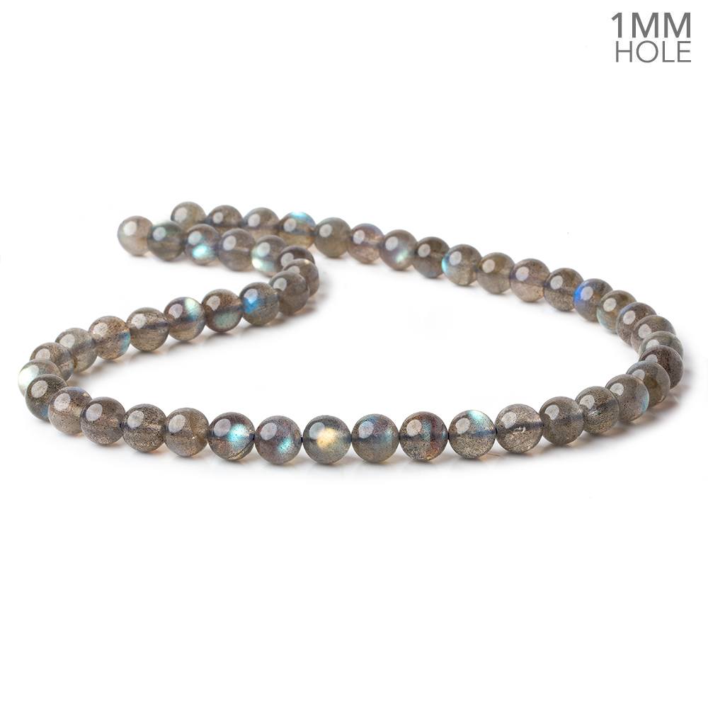 8-8.5mm Multi Color flash Labradorite plain rounds 15 inch 50 beads AA - Beadsofcambay.com