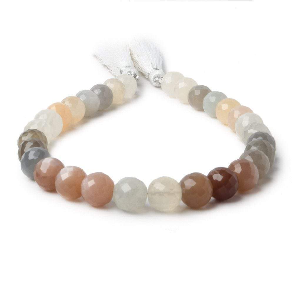 8-8.5mm Multi-color Moonstone faceted rounds 9.5 inch 30 Beads A - Beadsofcambay.com