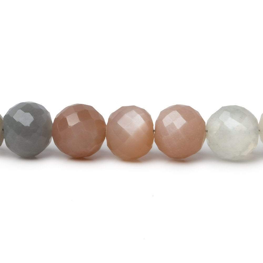 8-8.5mm Multi-color Moonstone faceted rounds 9.5 inch 30 Beads A - Beadsofcambay.com