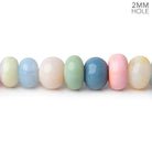 8-8.5mm Multi Color Opal 2mm Large Hole Plain Rondelles 8 inch 36 beads - Beadsofcambay.com