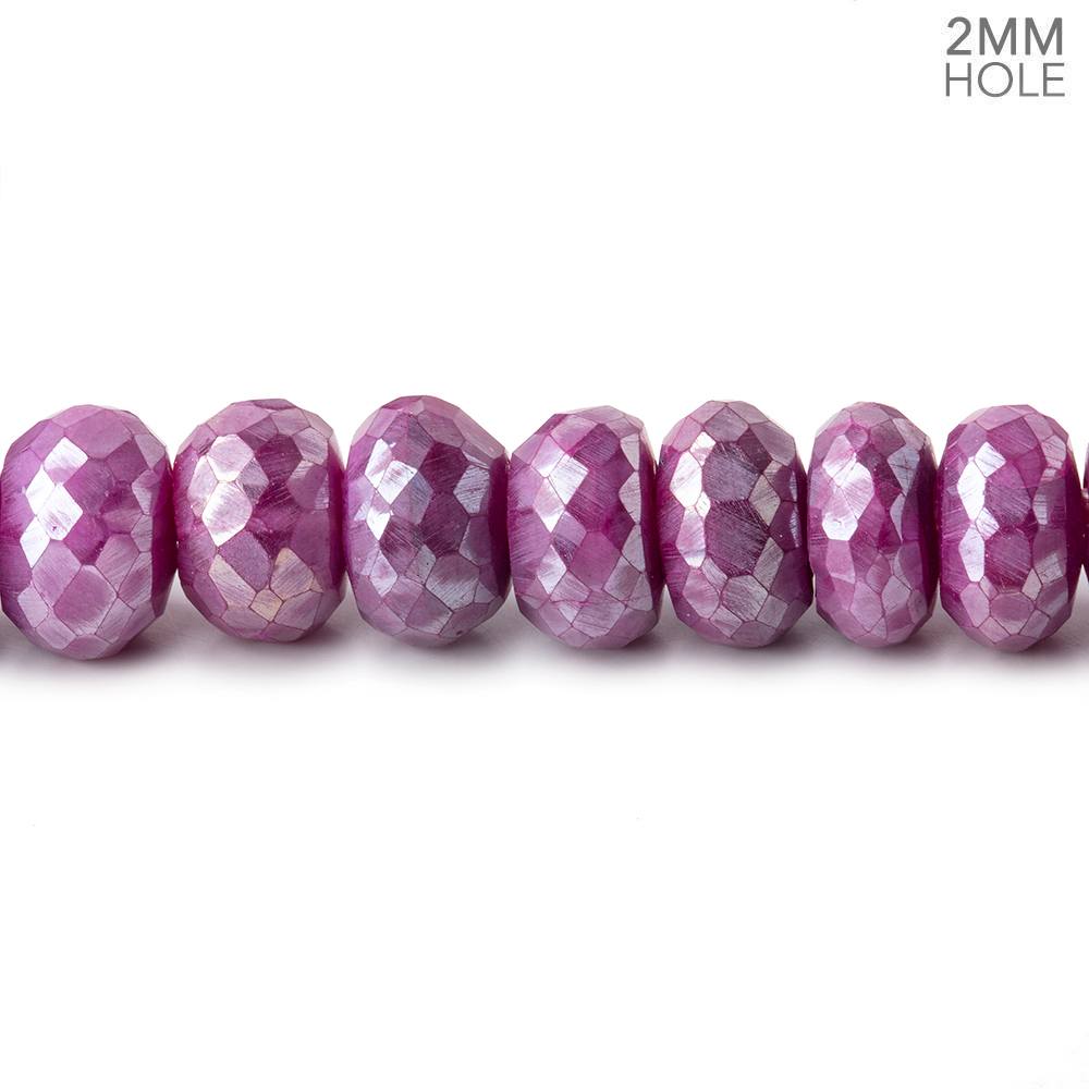 8-8.5mm Mystic Fuchsia Moonstone 2mm Large Hole Faceted Rondelles 8 inch 34 Beads - Beadsofcambay.com