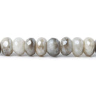 8-8.5mm Mystic White Moonstone faceted rondelle beads 13 inch 55 pieces A - Beadsofcambay.com