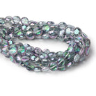 8-8.5mm Mystic White Topaz Faceted Coin Beads 9 inch 27 pieces - Beadsofcambay.com