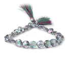 8-8.5mm Mystic White Topaz Faceted Coin Beads 9 inch 27 pieces - Beadsofcambay.com