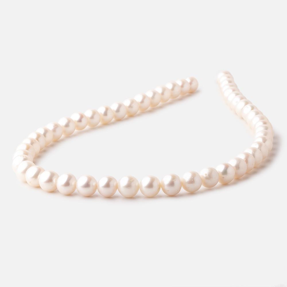 8-8.5mm Off White Off Round Freshwater Pearls 16 inch 50 pieces AA - Beadsofcambay.com