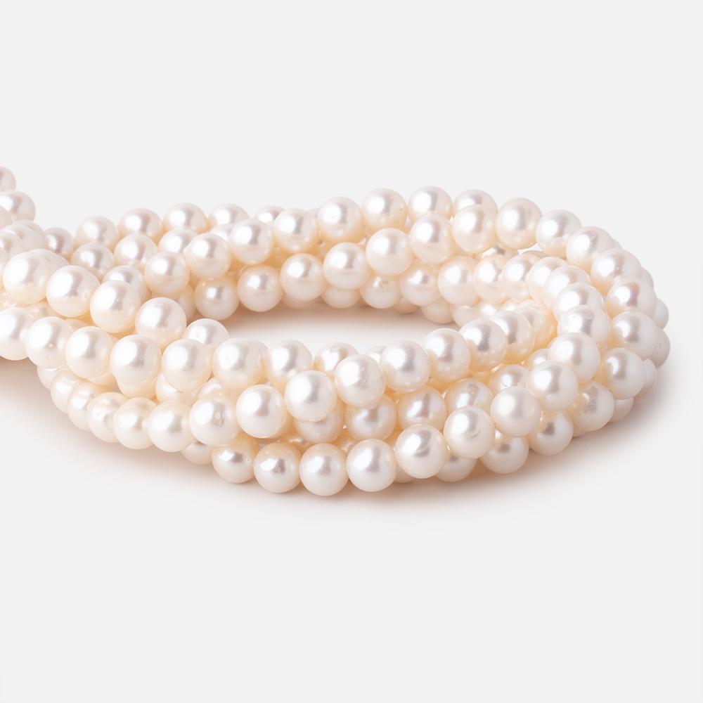 8-8.5mm Off White Off Round Freshwater Pearls 16 inch 50 pieces AA - Beadsofcambay.com