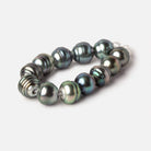8-8.5mm Peacock Tahitian Ringed Saltwater Large Hole Pearls 12 pieces - Beadsofcambay.com
