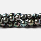 8-8.5mm Peacock Tahitian Ringed Saltwater Large Hole Pearls 12 pieces - Beadsofcambay.com