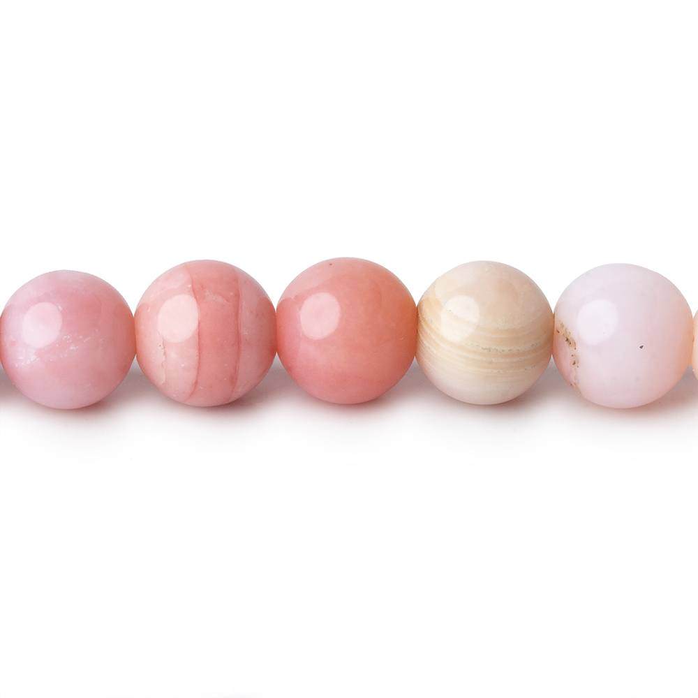 8-8.5mm Pink Peruvian Opal Plain Round Beads 15 inch 48 pieces AAA - Beadsofcambay.com