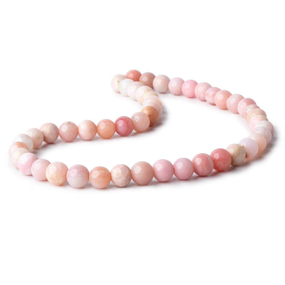 8-8.5mm Pink Peruvian Opal Plain Round Beads 15 inch 48 pieces AAA - Beadsofcambay.com