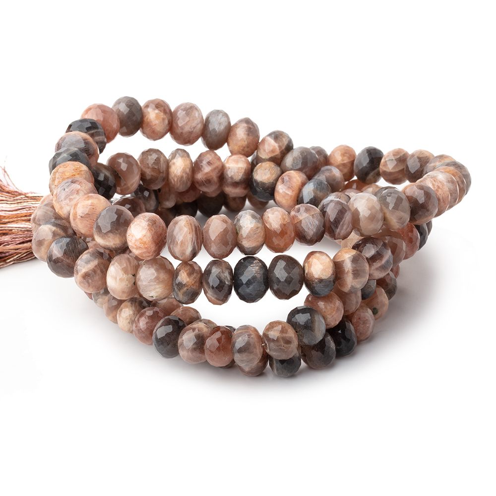8-9.5mm Feldspar Faceted Rondelle Beads 16 inches 64 beads - Beadsofcambay.com