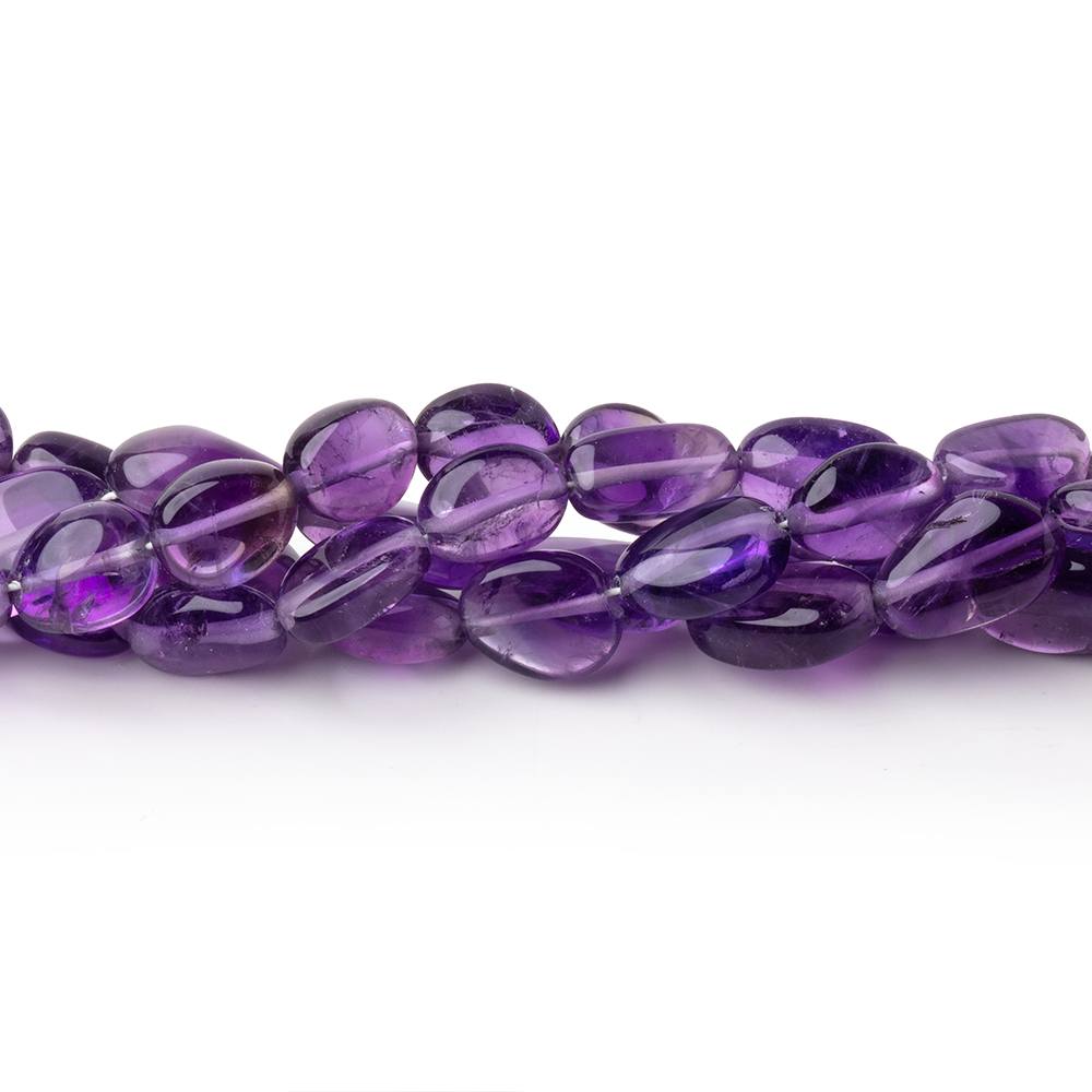 8-9mm Amethyst Plain Oval Beads 16 inch 40 pieces - Beadsofcambay.com