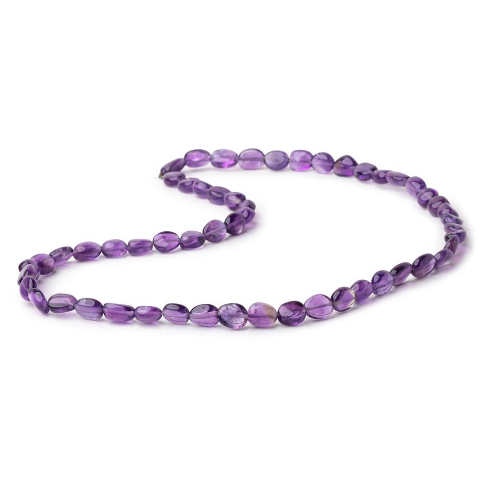 8-9mm Amethyst Plain Oval Beads 16 inch 40 pieces - Beadsofcambay.com