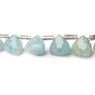 8-9mm Aquamarine Faceted Trillion Beads 6.5 inch 19 pieces - Beadsofcambay.com