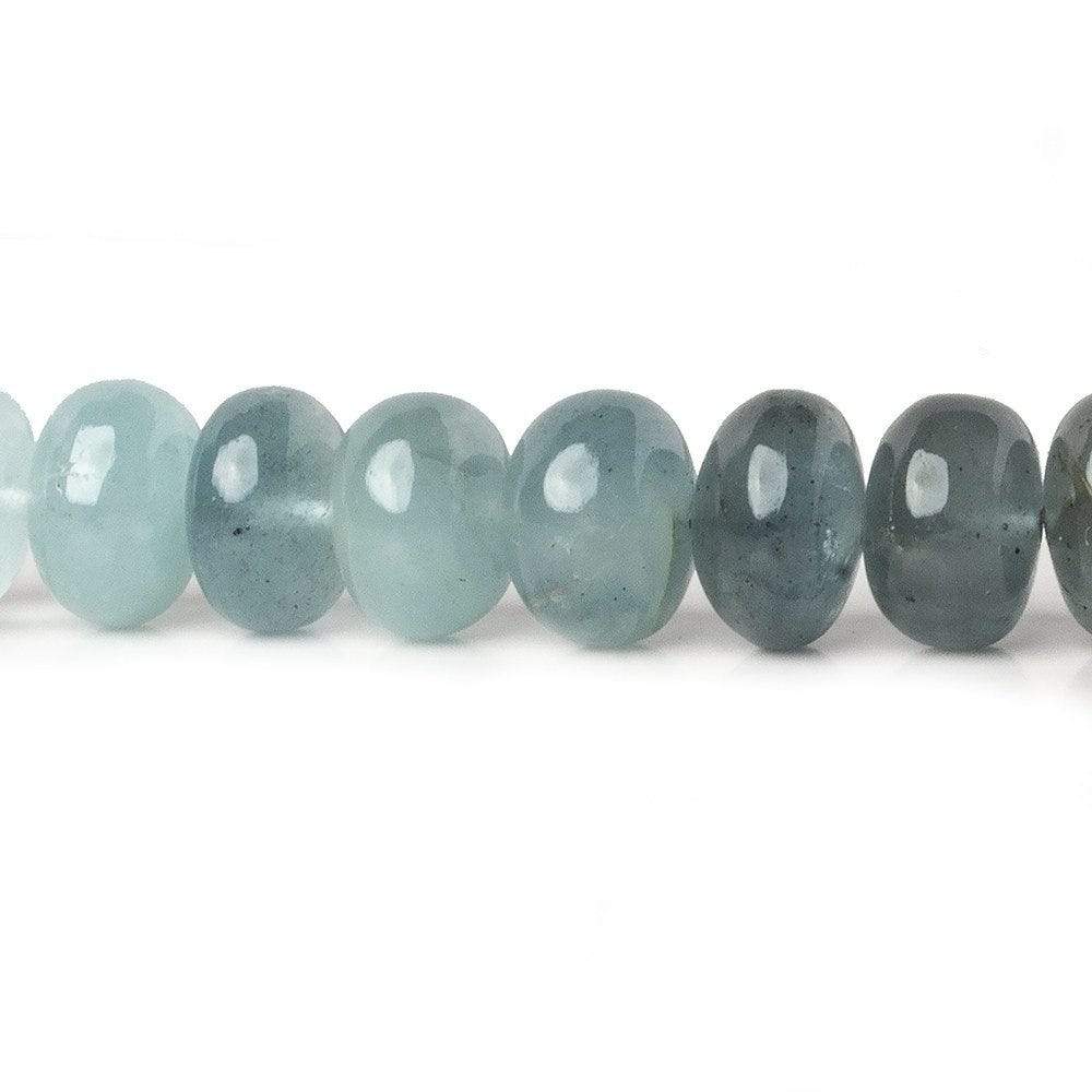8-9mm Aquamarine plain rondelle Beads AA Grade 16 inch 70 pieces - Beadsofcambay.com