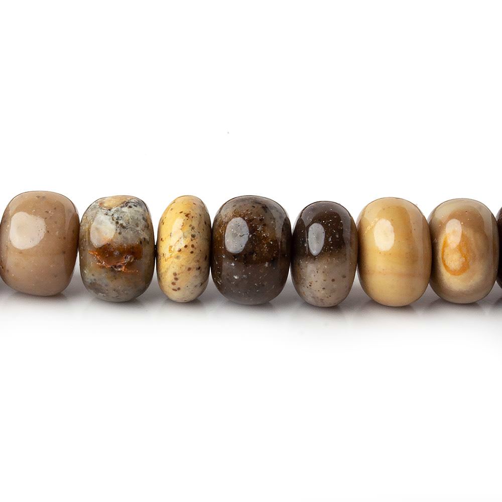 8-9mm Brown Opal plain rondelle beads 15 inch 65 pieces - Beadsofcambay.com
