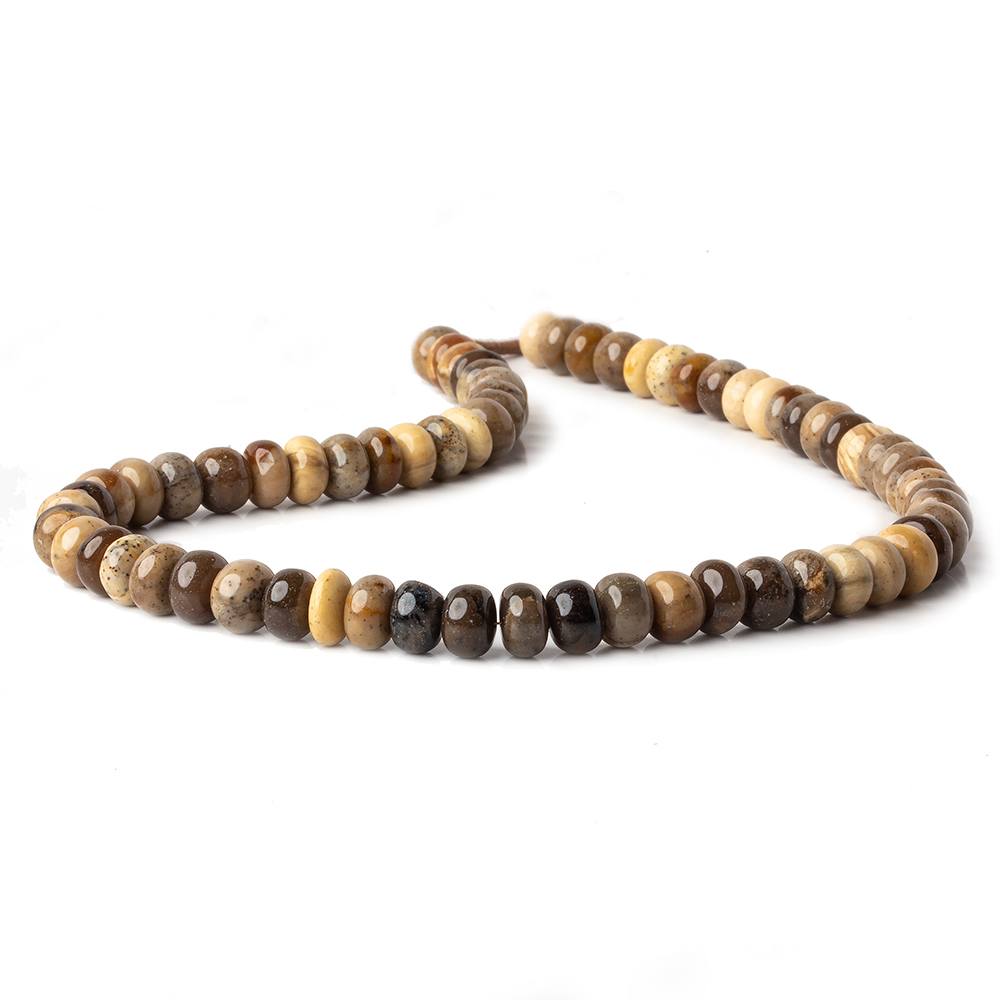 8-9mm Brown Opal plain rondelle beads 15 inch 65 pieces - Beadsofcambay.com