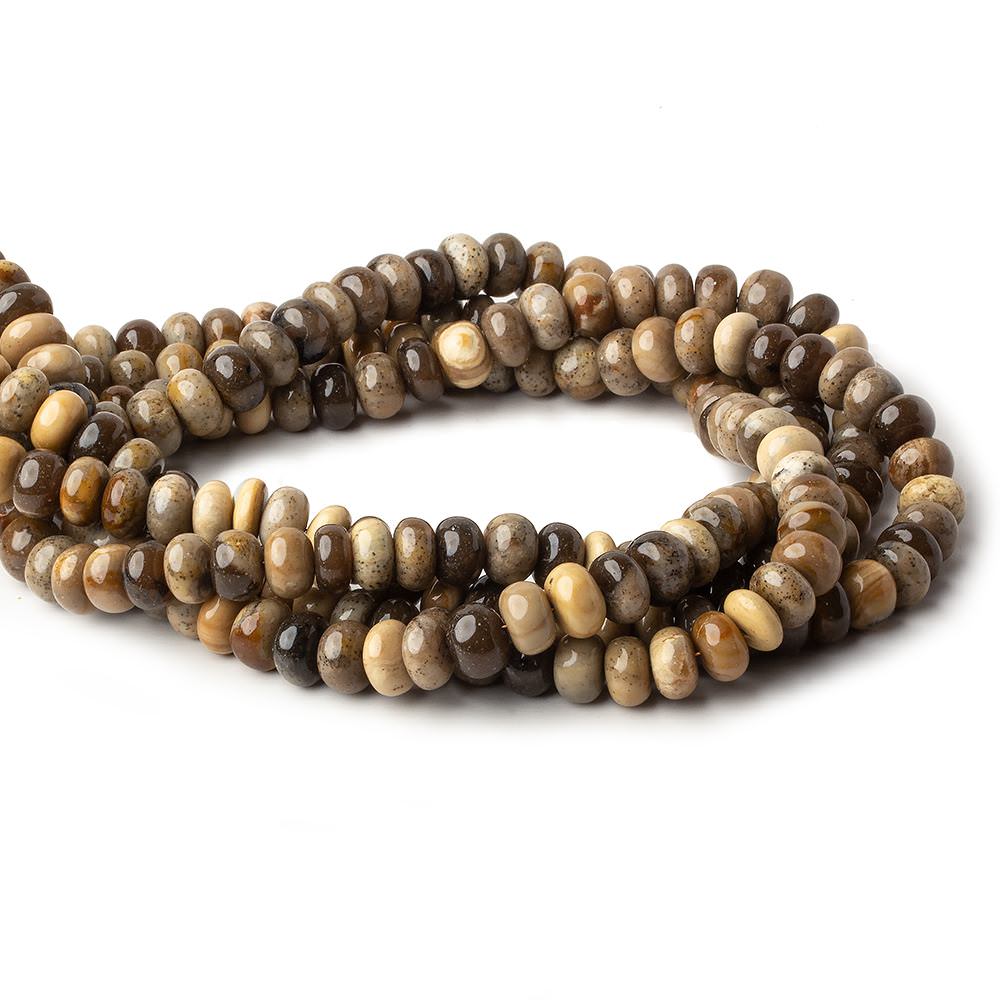 8-9mm Brown Opal plain rondelle beads 15 inch 65 pieces - Beadsofcambay.com