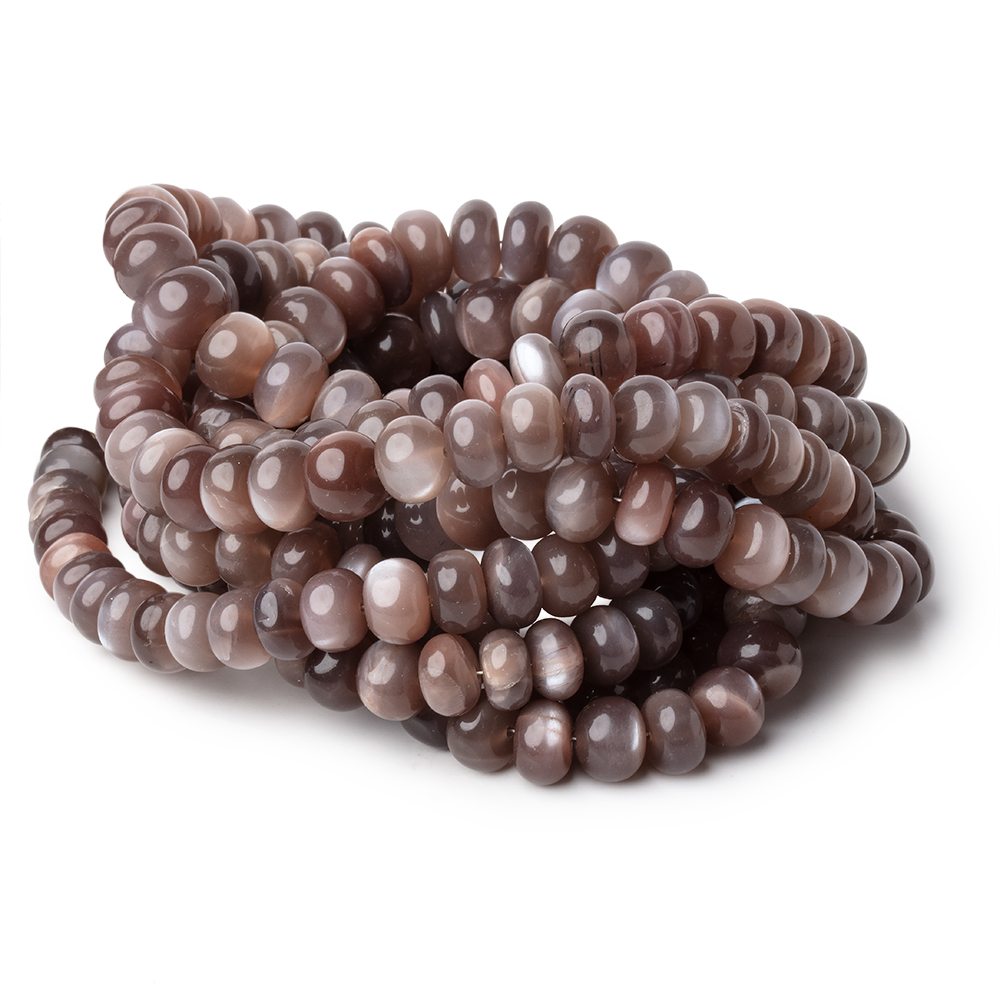8-9mm Chocolate Moonstone Plain Rondelle Beads 16 inch 69 pieces - Beadsofcambay.com