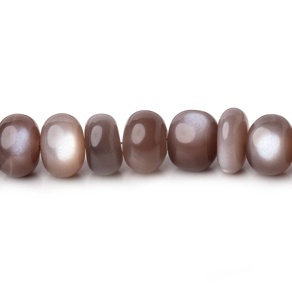 8-9mm Chocolate Moonstone Plain Rondelle Beads 16 inch 69 pieces - Beadsofcambay.com