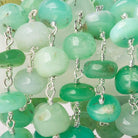 8-9mm Chrysoprase plain rondelle Silver plated Chain by the foot - Beadsofcambay.com