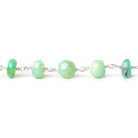 8-9mm Chrysoprase plain rondelle Silver plated Chain by the foot - Beadsofcambay.com
