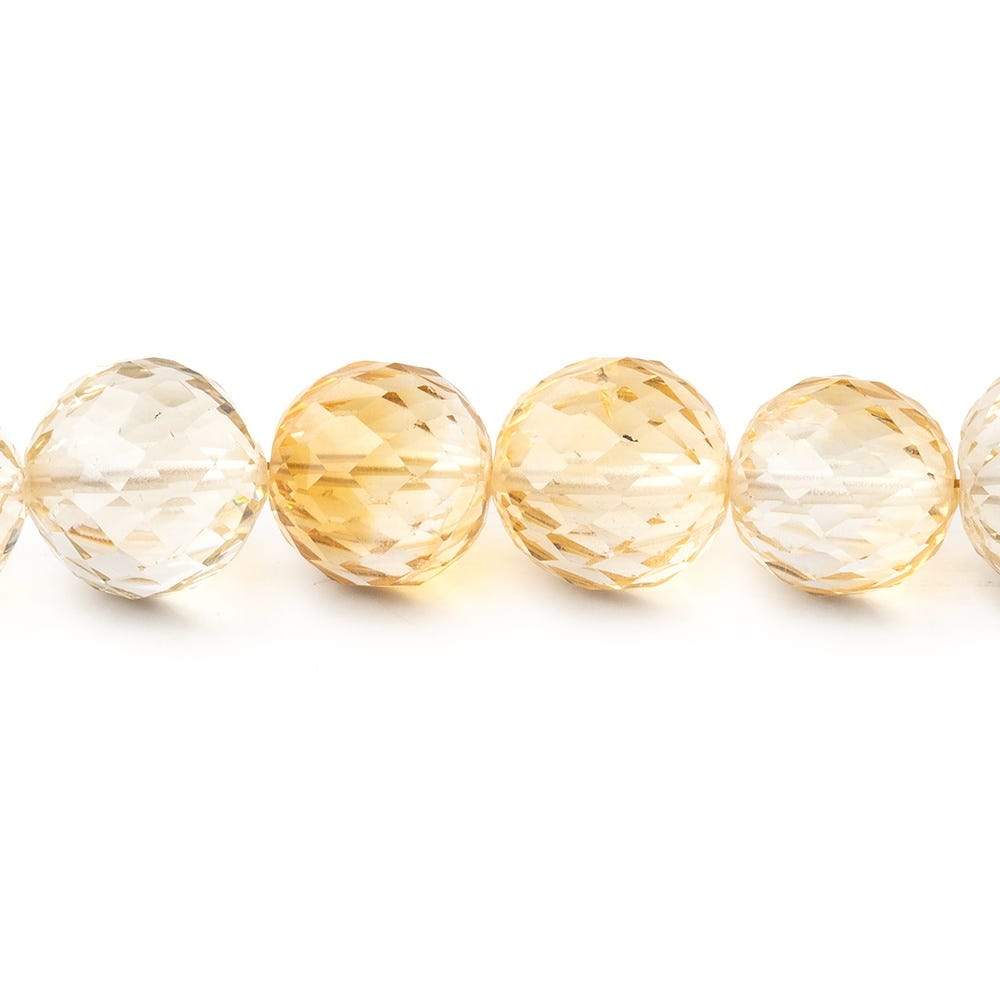 8-9mm Citrine Concave Faceted Round Beads 16 inch 52 pieces AAA Grade - Beadsofcambay.com