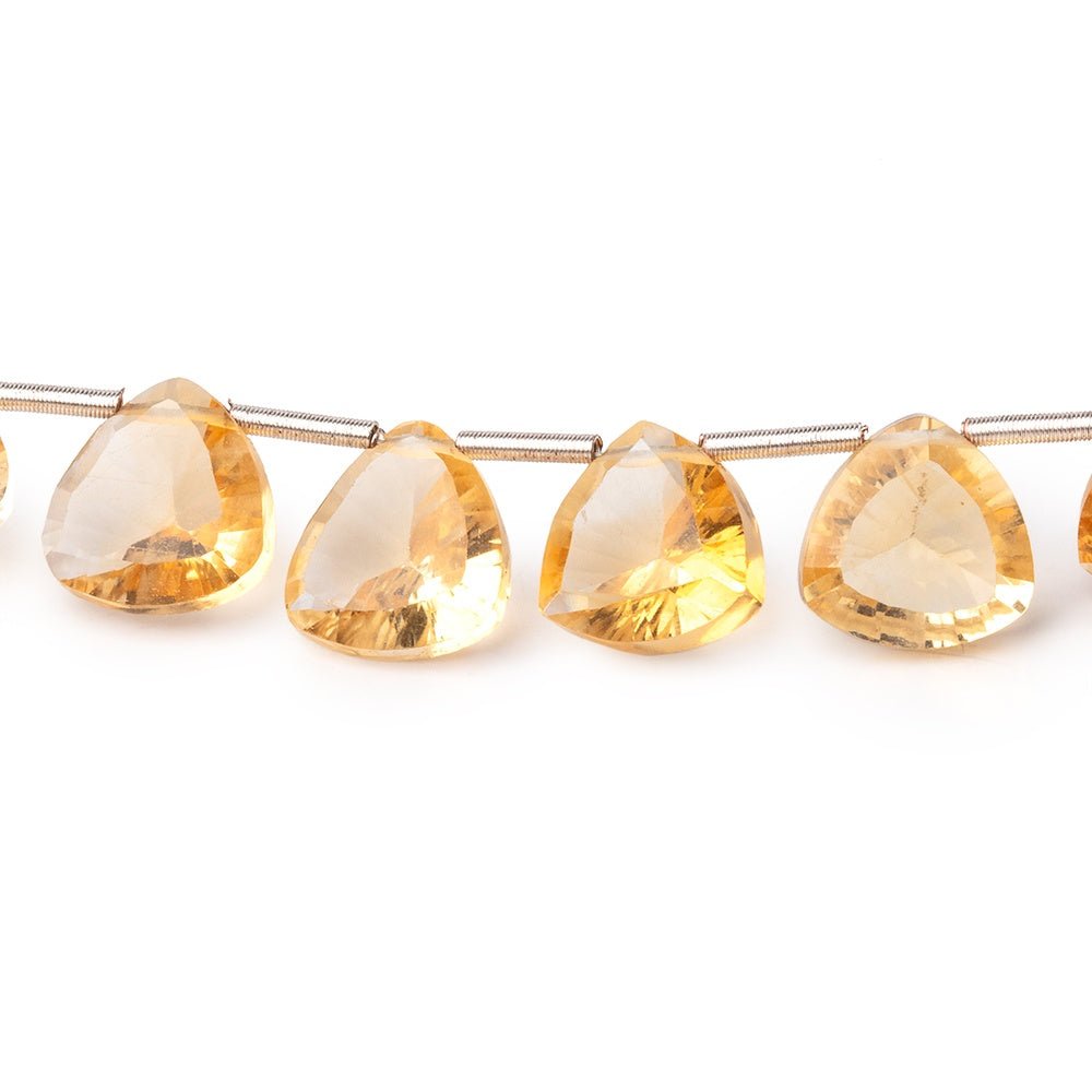 8-9mm Citrine Concave Faceted Triangular beads 8.5 inch 20 pieces AAA - Beadsofcambay.com