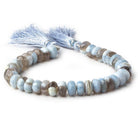 8-9mm Denim Blue Owyhee Opal faceted rondelle beads 8 inch 38 pieces - Beadsofcambay.com