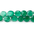 8-9mm Green Onyx Faceted Heart Beads 8 inch 50 pieces - Beadsofcambay.com