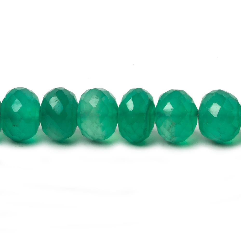 8-9mm Green Onyx Faceted Rondelle Beads 8 inch 33 pieces - Beadsofcambay.com