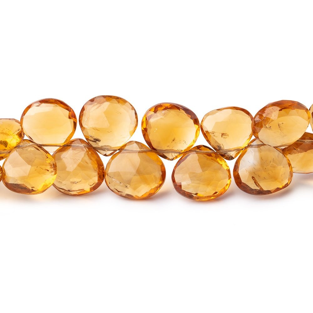 8-9mm Madeira Citrine Faceted Heart Beads 8 inch 49 pieces - Beadsofcambay.com