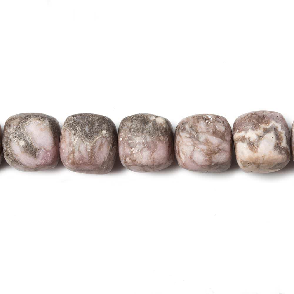 8-9mm Matte Chocolate Rhodochrosite plain cube beads 7.5 inch 22 pieces - Beadsofcambay.com