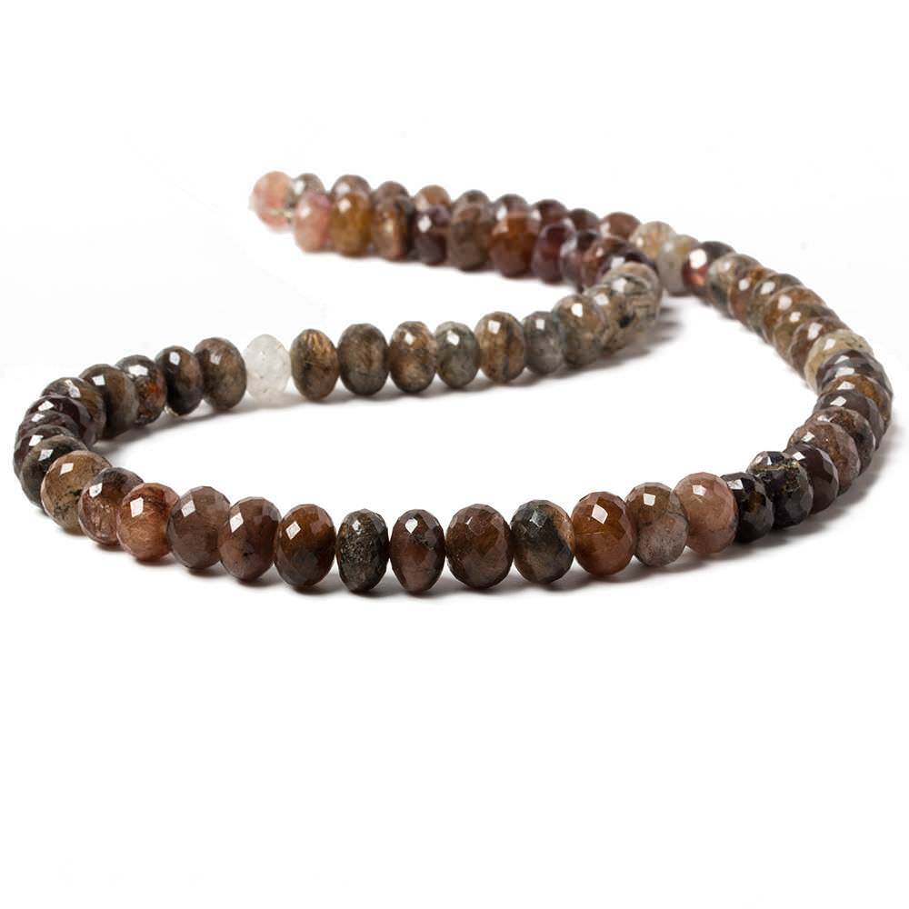 8-9mm Multi Color Rutilated Quartz Faceted Rondelle Beads 16 inch 78 pieces - Beadsofcambay.com