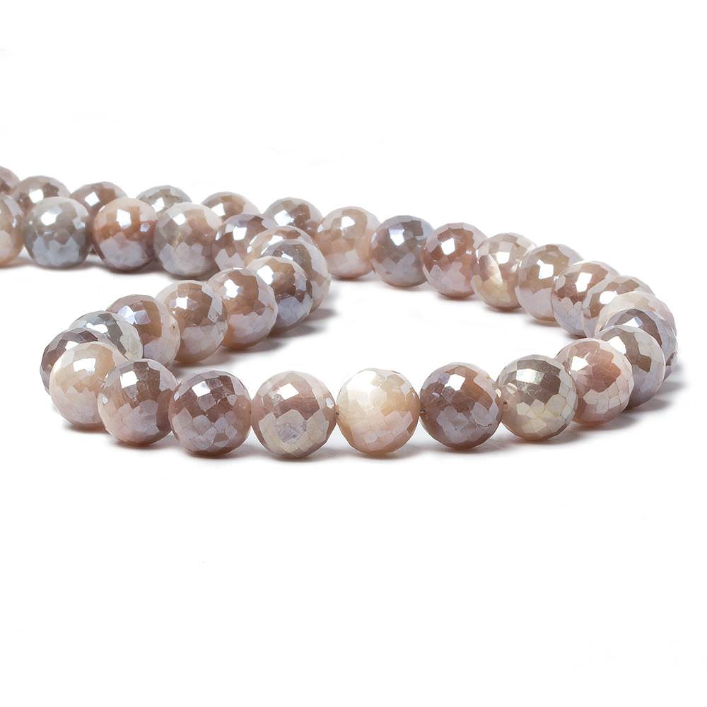 8 - 9mm Mystic Multi Grey Moonstone faceted rounds 14 inch 39 pieces - Beadsofcambay.com
