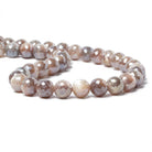 8 - 9mm Mystic Multi Grey Moonstone faceted rounds 14 inch 39 pieces - Beadsofcambay.com